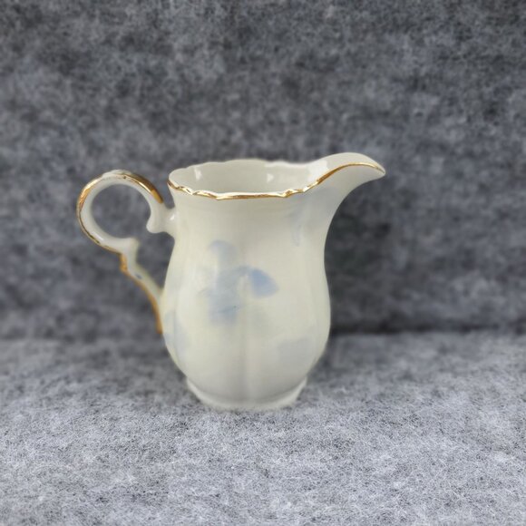 Vintage Lefton China Floral Creamer Pitcher With Gold Trim & Fruit Design - Picture 3 of 8
